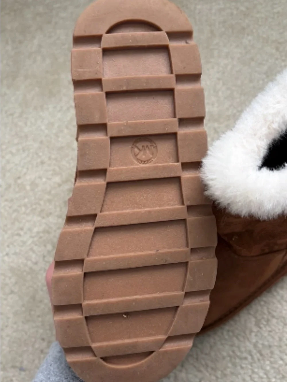 Michael Kors Kids Chestnut Suede Shearling Zip Boots | Size 2